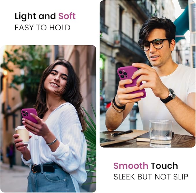 FireNova Designed for iPhone 15 Pro Case, Silicone Upgraded [Camera Protection] Phone Case with [2 Screen Protectors], Soft Anti-Scratch Microfiber Lining Inside, 6.1 inch, Shocking Pink