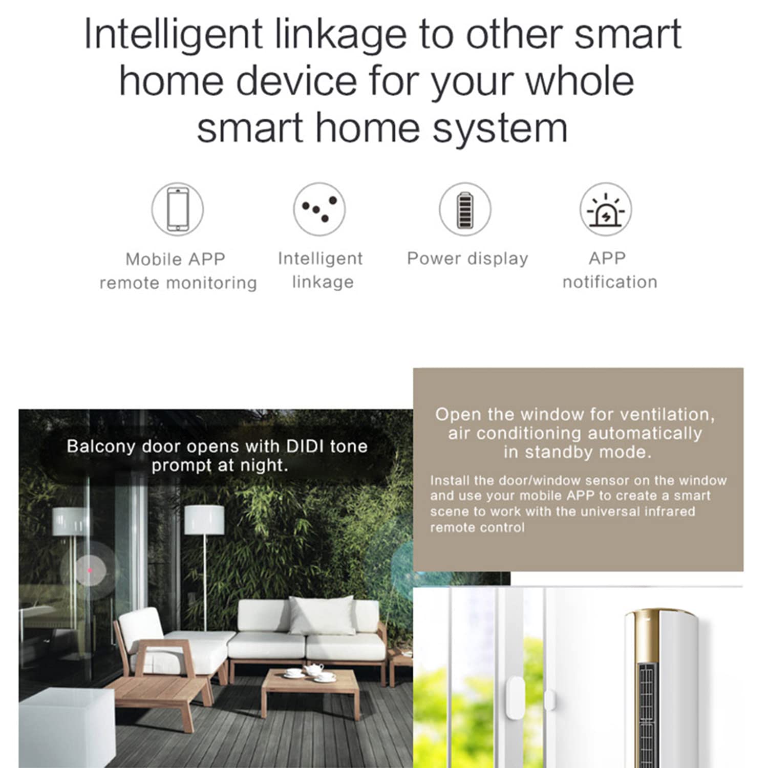 WiFi Door Sensor: Smart Door Open/Closed Detectors, Wireless Window Sensor with App Notification Alert, Contact Sensor for Home Security, Compatible with Alexa Google Assistant (2pack)
