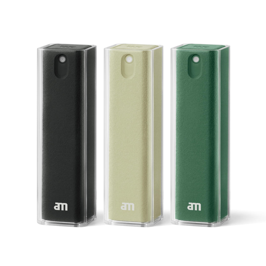 am Mist Screen Cleaner Spray with Microfiber Cloth – Alcohol-Free, Green