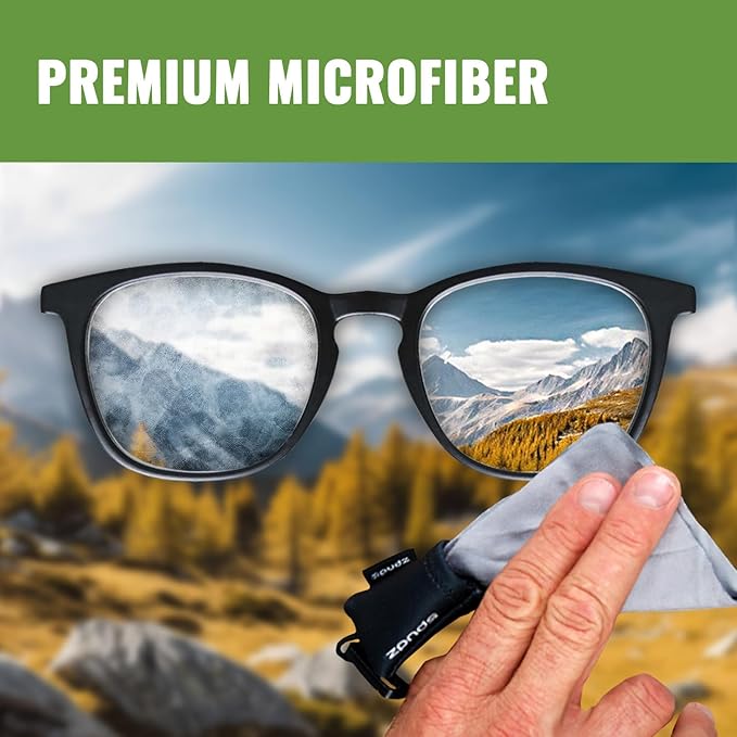 SPUDZ Classic Microfiber Lens Cleaner – Clip-On Pouch, Washable – for Binoculars, Scopes, Glasses, Screens | Cat, 6 x 6 Inch