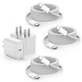 Retractable iPhone Charger Fast Charging,4 in 1 Retractable Wall Charger 45W Travel Essentials Multiport Plug Foldable Block Lightning &USB C Cables for iPhone 17Pro Max/16/15/14/13/12/11,iPad,AirPods
