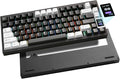 YUNZII AL80 Wireless Mechanical Keyboard,Full Aluminum CNC, Smart LCD Display,Hot Swappable Gasket Mount 75% Layout with Knob,BT/2.4G/USB-C,QMK/VIA Support for Win/Mac (Black, Gateron Zero Switch)