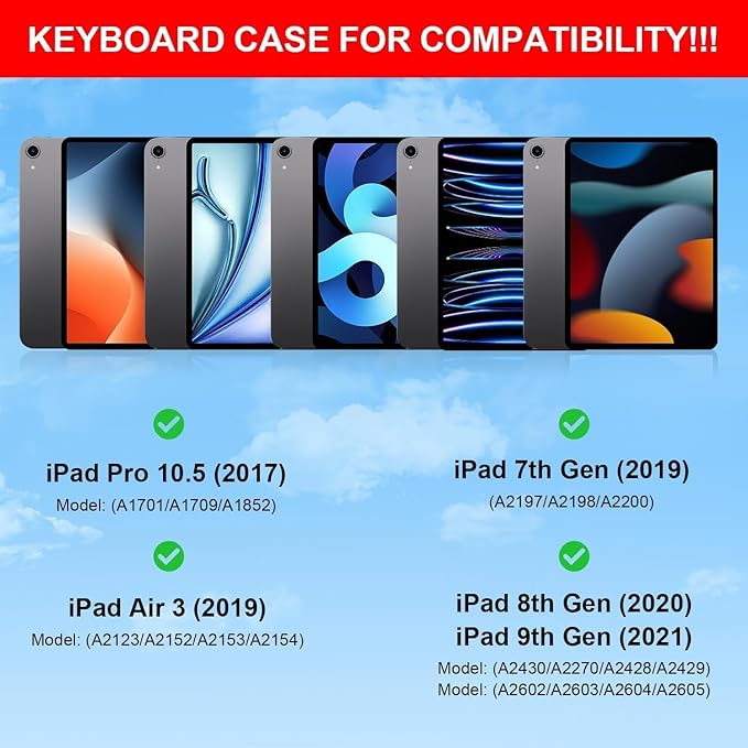 for iPad 9th Generation Case with Keyboard,Magic Style Keyboard Case for iPad 9th/8th/7th Gen 10.2 inch - Floating Cantilever Magnetic Stand Multi-Touch Trackpad (White)