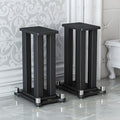 A Pair of Speaker Stands, Bookshelf Speaker Stand Steel Frame Support for Speakers up to 40 kg, Vibration-Absorbing MDF Design, Universal Speaker Stand Improves Sound Quality (70cm/27.5in)