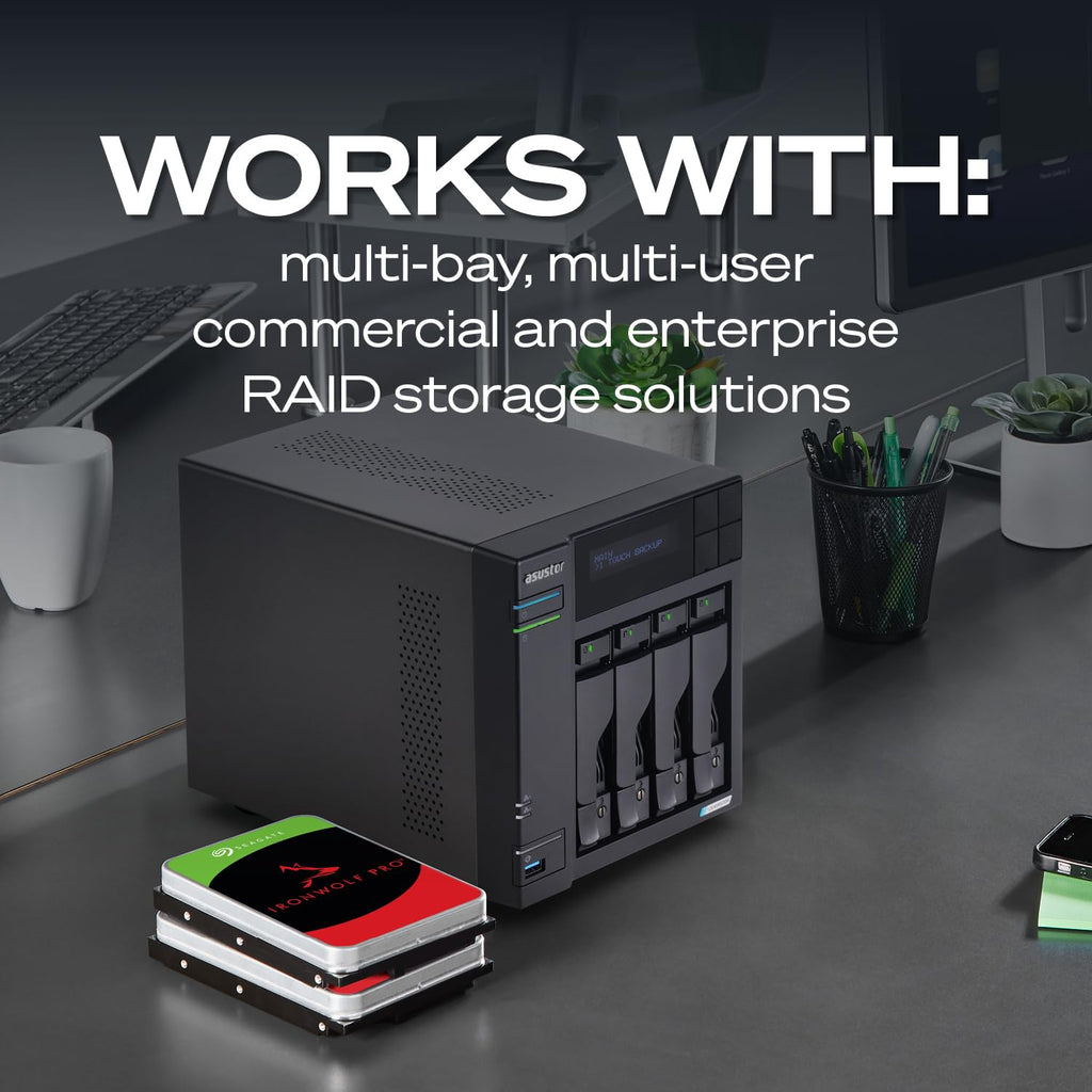 Seagate IronWolf Pro, 20 TB, Enterprise NAS Internal HDD –CMR 3.5 Inch, SATA 6 Gb/s, 7,200 RPM, 256 MB Cache for RAID Network Attached Storage (ST20000NT001)