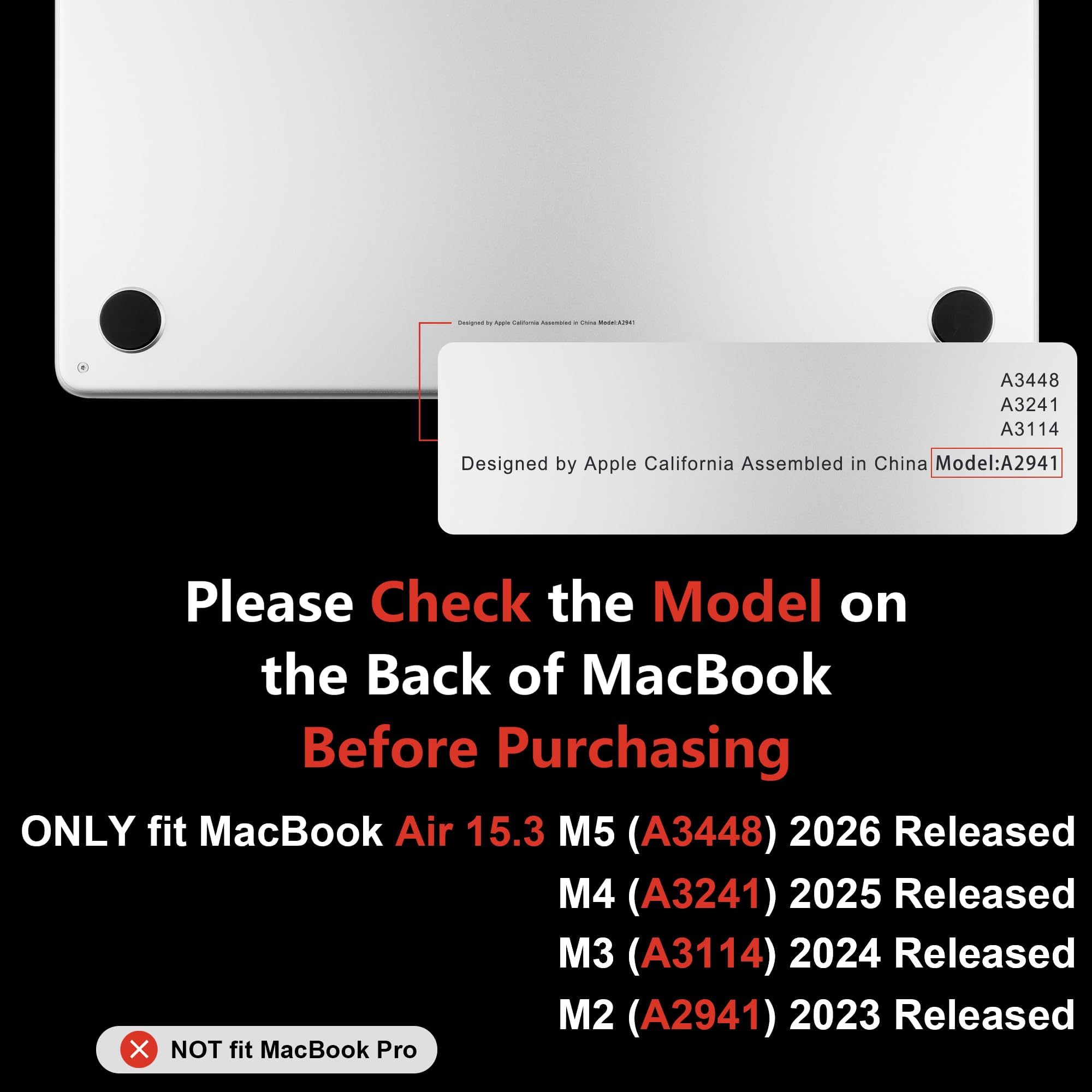 MEEgoodo for M5/M4/M3/M2 MacBook Air 15 inch Case 2026 2025 2024 2023, Case Fit Model (A3448/A3241/A3114/A2941) for MacBook Air 15.3 inch, Funny Giraffe
