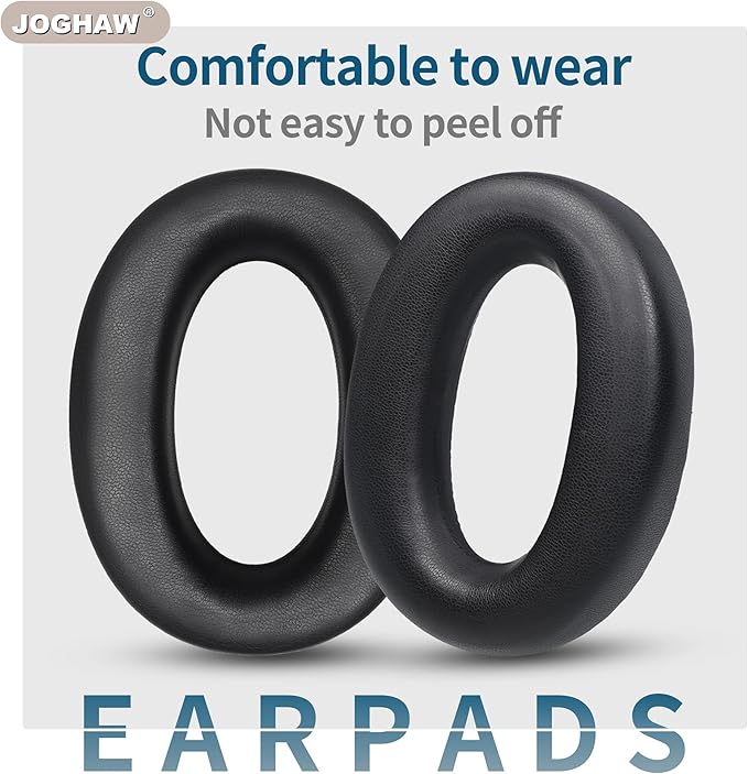 Replacement Ear Pads for Headphones - Compatible for Sony MDR-1000x/WH-1000xm2 | Premium Protein Leather Cushions with Soft Memory Foam for Comfort - Black