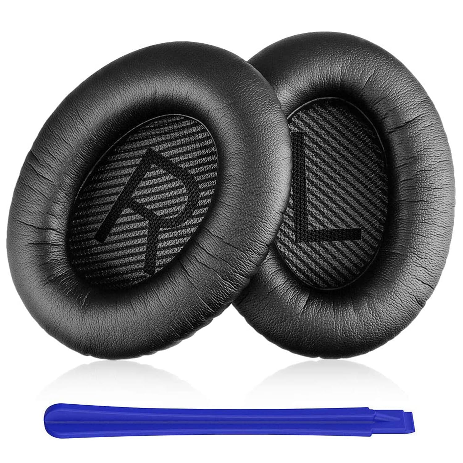 Replacement Earpads Cushions for Bose QuietComfort 35 ii/QC35/QC25/QC2/QC15/Ae2/Ae2i/Ae2w, Thickened Soundproof Sponge, Ear Pads with Softer Leather Ear Pads for Bose(Black)