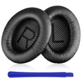Replacement Earpads Cushions for Bose QuietComfort 35 ii/QC35/QC25/QC2/QC15/Ae2/Ae2i/Ae2w, Thickened Soundproof Sponge, Ear Pads with Softer Leather Ear Pads for Bose(Black)