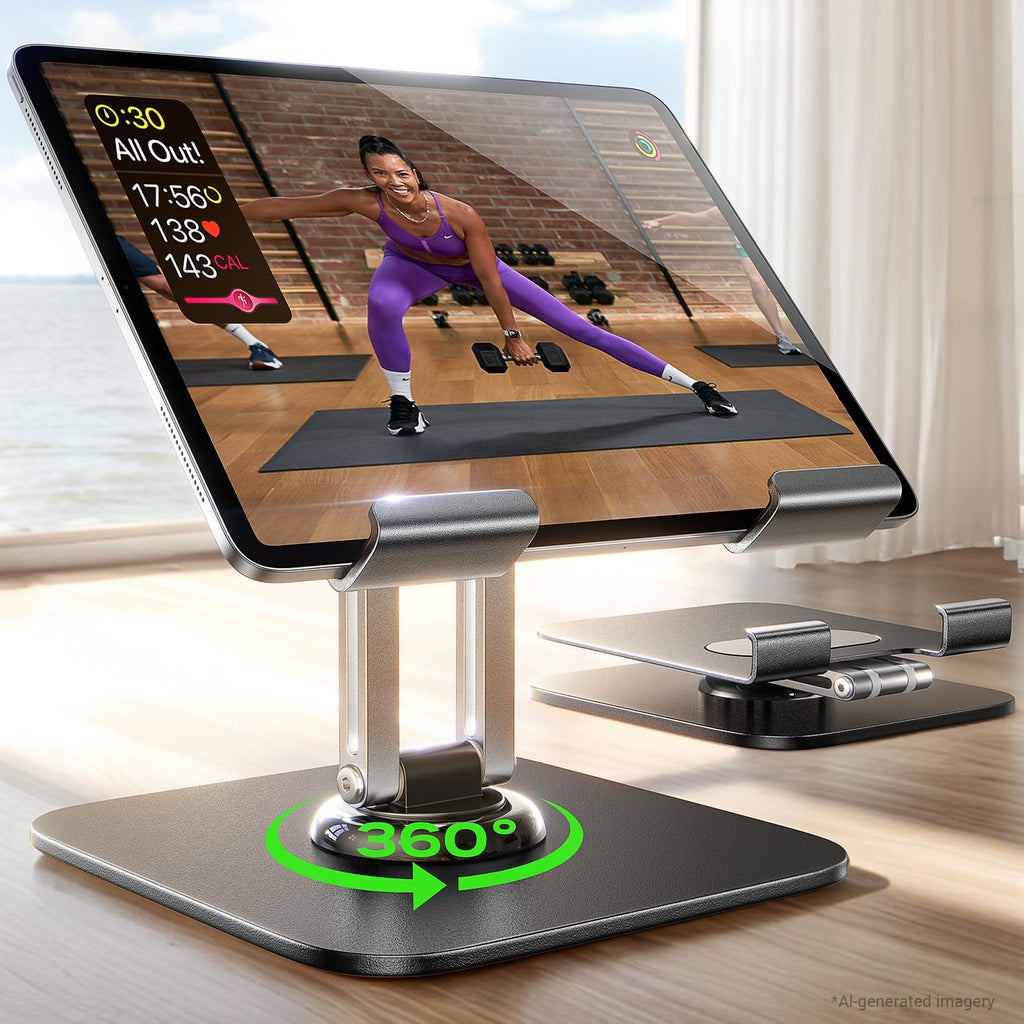 LISEN for iPad Stand Holder All Metal Foldable Adjust Tablet Stand for Desk