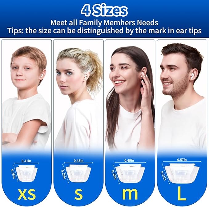 4 Pair Compatible with AirPods Pro 2nd/1st Generation Replacement Ear Tips,with Noise Reduction Hole & Built-in dust Guard Screen,for USB-C Charging Case with Cleaner kit -(4 Sizes XS/S/M/L)