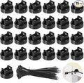 Magnetic Cable Zip Tie Mounts, 15 Pcs Magnets with 50 Pcs Cable Zip Ties, Multipurpose Magnetic Cables Holder for Cables Management, Wire Management Bases
