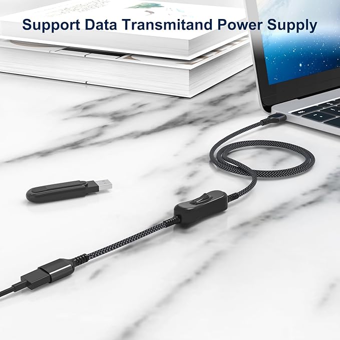 Itramax USB On Off Switch Cable,USB Extension Cable Support Data and Power 6.6 FT,Inline USB Power Switch,USB Male to Female with Toggle Switch for LED Lamp,LED Light Strips,USB Fan,Driving Recorder