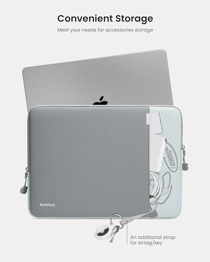 tomtoc 360 Protective Laptop Sleeve for 14-inch MacBook Pro M4/M3/M2/M1 Pro/Max A3112 A3401 A3185 A2992 A2918 A2779 2024-2021, Water-Resistant Case Bag with Accessory Pocket for 13.8 Surface Laptop 7