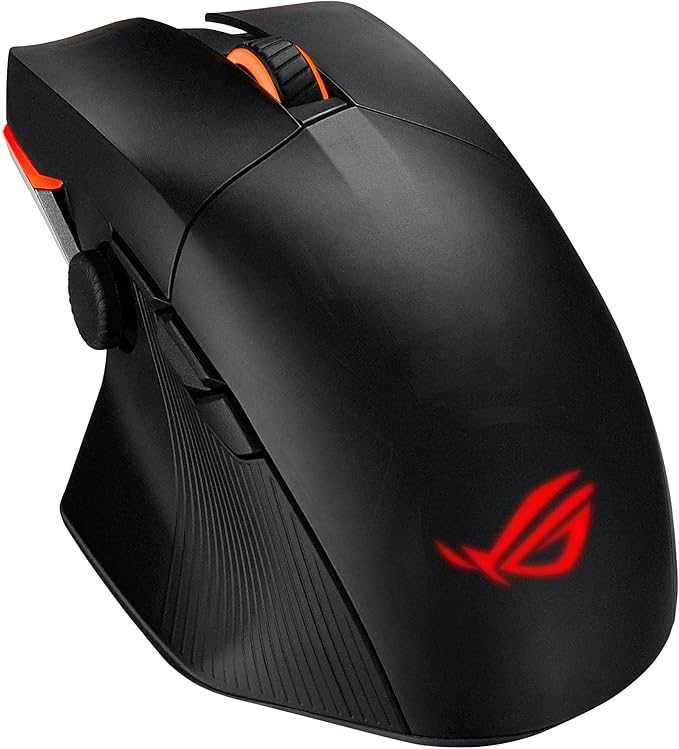 ASUS ROG Chakram X Origin Gaming Mouse, Tri-Mode connectivity (2.4GHz RF, Bluetooth, Wired), 36000 DPI Sensor, 11 programmable Buttons, Detachable Joystick, Paracord Cable, Black