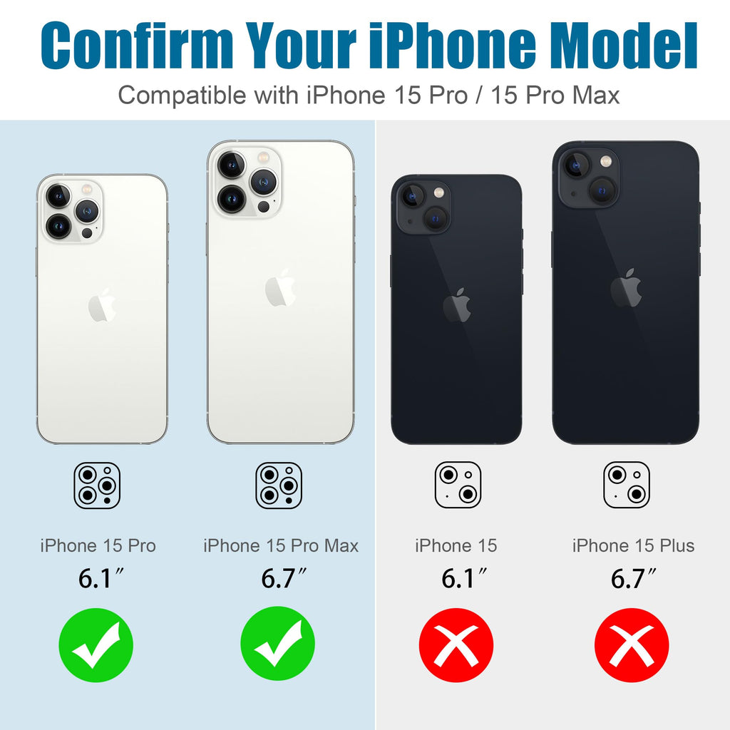AGVEE 3+3 6 Pack for iPhone 15 Pro & Max Camera Lens Protector Cover
