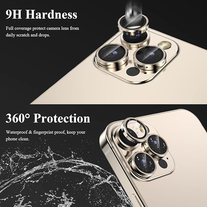 YWXTW Designed for iPhone 14 Pro Max Camera Lens Protector, for iPhone 14 Pro Camera Lens Protector, Individual Metal Anti Scratch HD Clear Case Friendly Tempered Glass Camera Cover, 1 Set