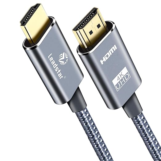 LEADSTAR HDMI Cable 4K 1 ft / 0.3m, High Speed HDMI 2.0 Cord Braided | 4K@60Hz, Ultra HD, 2160p, ARC, HDR, 3D, HDCP 2.2 | for Xbox, PS5, TV, Laptop, Monitor