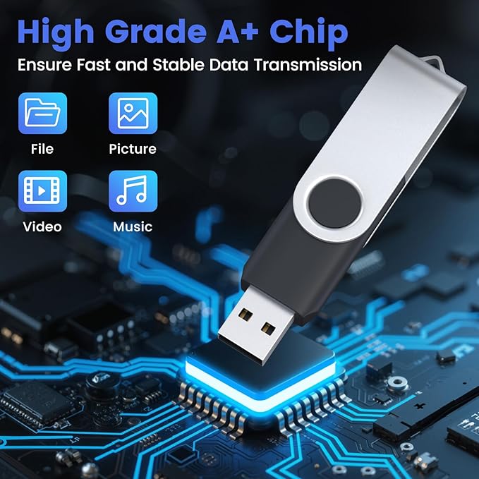 ABLAZE Flash Drives 16GB 20 Pack, USB 2.0 Thumb Drive Bulk with Lanyards Swivel Memory Stick U Disk 16GB Pendrive USB Pack (Mixcolors)