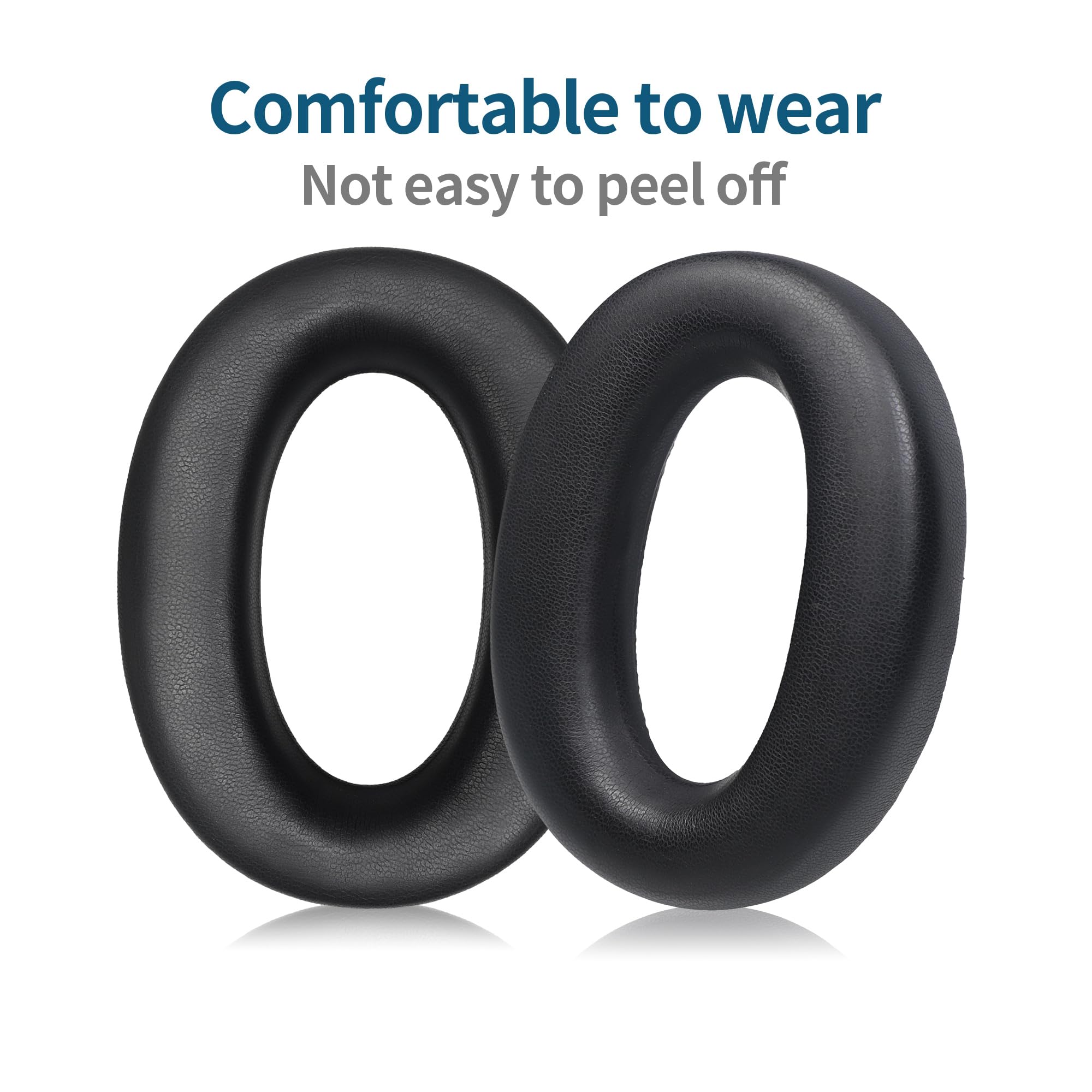 Joghaw Replacement Ear Pads for Headphones - Compatible for Sony MDR-1000x/WH-1000xm2 | Premium Protein Leather Cushions with Soft Memory Foam for Comfort - Black