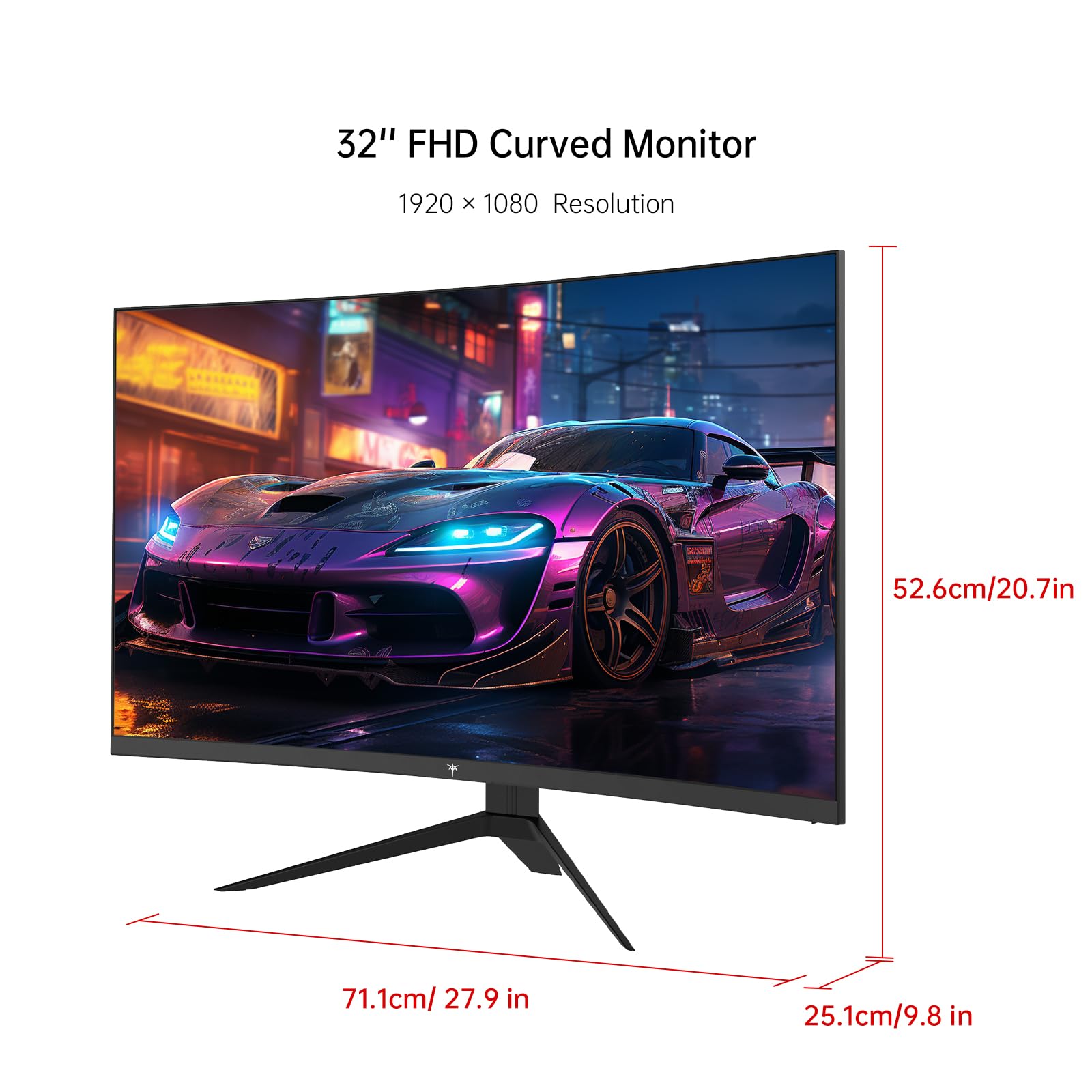 KTC 32 Inch Curved Gaming Monitor - FHD 1080p 165Hz Curve Monitor, 1500R, 1ms MPRT, Adaptive Sync, 122% sRGB, DP/HDMI, Tiltable, Eye Care, VESA, HDR10 for Gaming Home Office Business, H32S17C