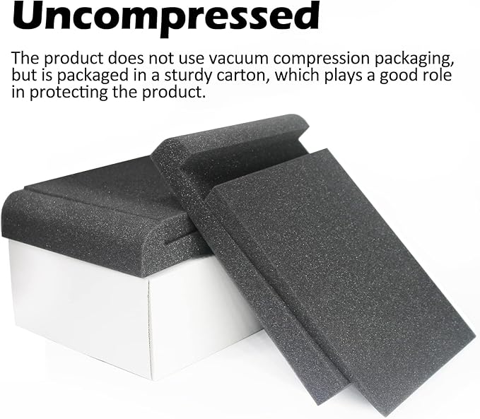 Studio Monitor Isolation Pads, Made of High Density Acoustic Foam, 2 Packs Sound Dampening Speaker Riser Foam to Prevent Vibrations