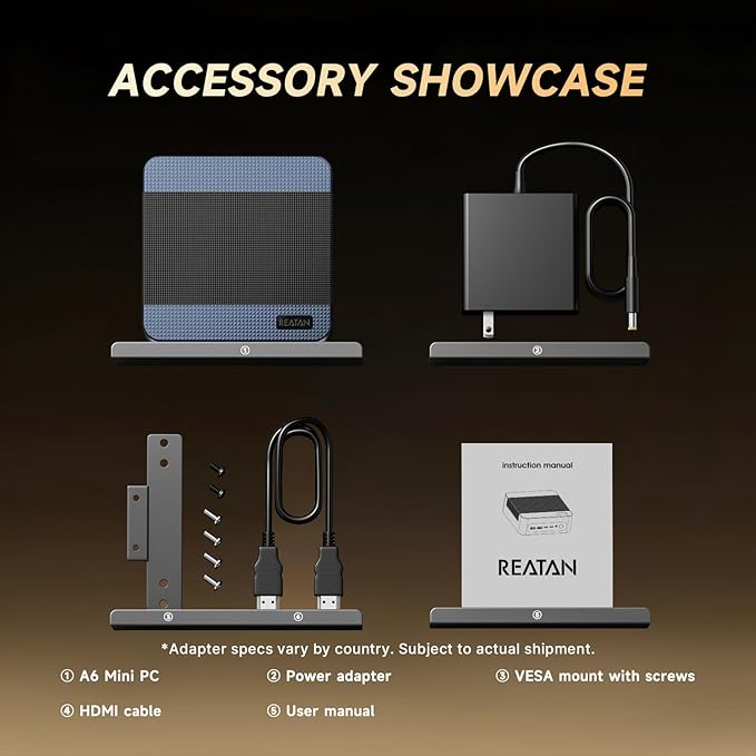Reatan A6 AMD Ryzen 7 7840HS Gaming Mini PC, 32GB RAM DDR5 5600MHz 1TB SSD, 8C/16T, 8K Triple Displays OCuLink, Mini Computers for Gaming Home Theater Office Business (3 Year After-Sale Support)