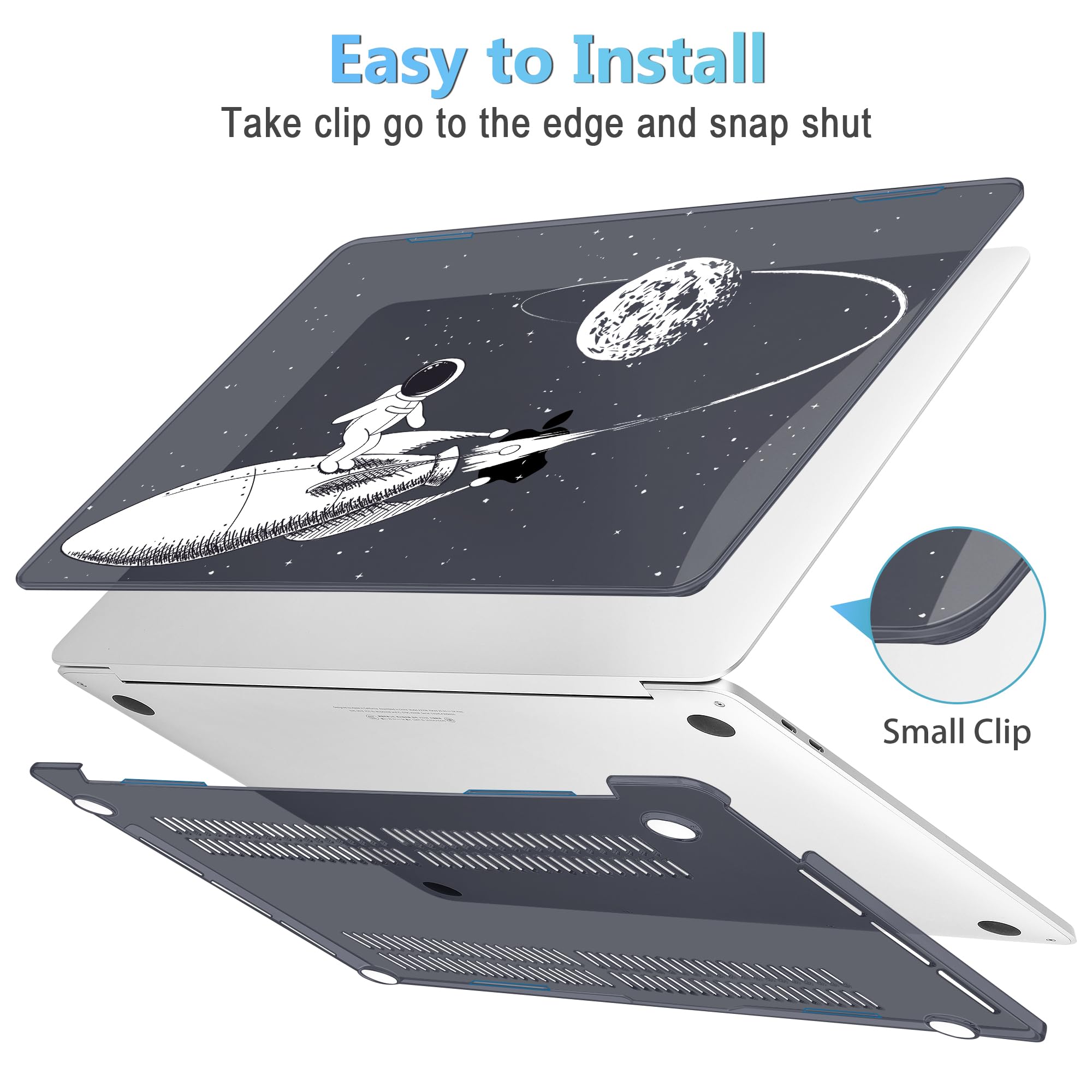 Mektron Case for MacBook Pro 16 Inch A2141 Cover 2019 Release 16" with Liquid Retina Display/Touch ID, Plastic Hard Shell with Keyboard Skin & Screen Protector & Dust Plug, Spaceman