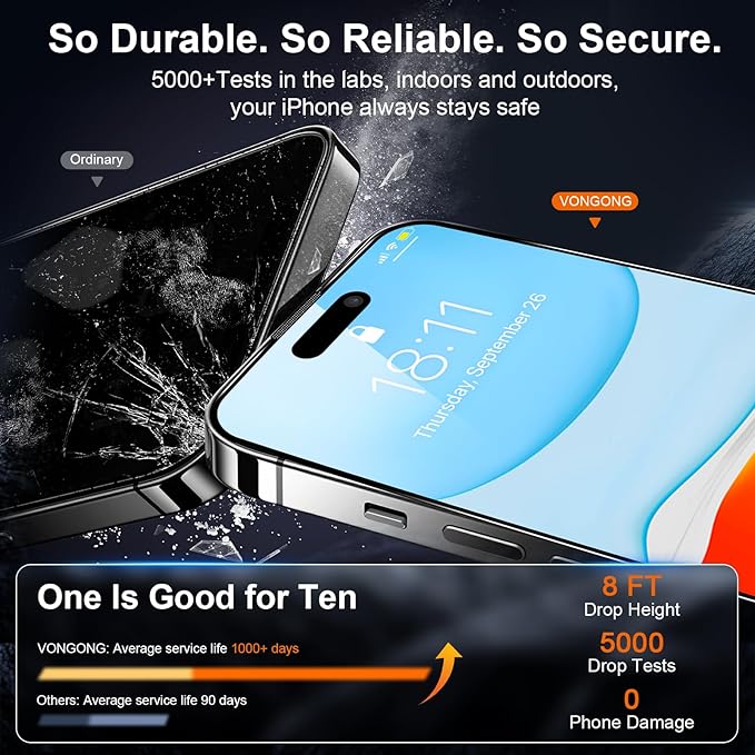 2 Pack Screen Protector for iPhone 16 Plus,Durable and Drop-Proof with 9H Hardness,Bubble-and-Dust-Free 16 Plus HD High-Aluminum Tempered Glass,Easy Installation Exclusively