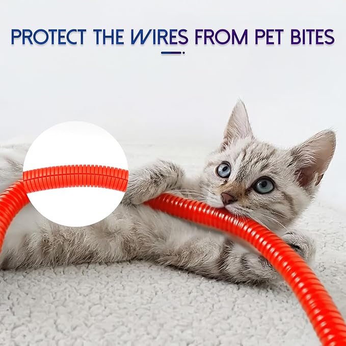 Split Wire Loom Tubing, 10,25ft Cord Protectors from Pets No Chew, Flexible Wire Covers Cord Protectors, Protective Split Cable Sleeve for Automotive Home Industrial Wires(Red, 0.46inch-25ft)