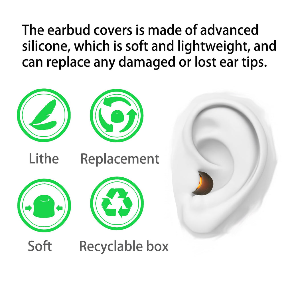 MQIMY Silicone Earbud Tips Replacement - Fit Most In-Ear Earbuds (Inner Hole 3.8mm - 5.1mm) - 9 Pairs S M L