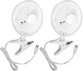 JOEY'Z 6 INCH - 2 Speed - Adjustable Tilt, Whisper Quiet Operation Clip-On-Fan with 5.5 Foot Cord and Steel Safety Grill (2, 6" Fan with 5 FT Cord)