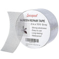 Grey Window Screen Repair Tape, 2IN X 15FT (180IN) Screen Repair Kit for Windows or Doors, Strong Adhesive Patch Kit Fiberglass Mesh Tape