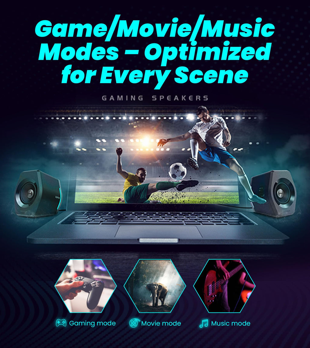Edifier Hecate Gaming Speakers RGB, 32W Peak Power, Compact Design for PC/PS4/Desktop, Bluetooth 5.1, 3.5mm AUX, Game/Movie/Music Modes, 12 RGB Lighting Effects - Pink