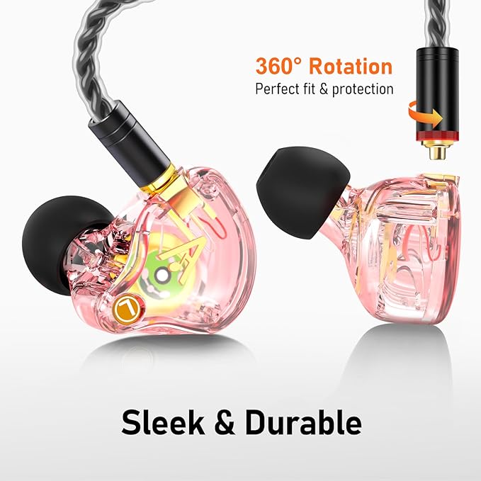 Vibes 202MC USB-C Wired Earbuds - HiFi in Ear Headphones - USBC for iPhone 16/15 - Noise-Isolating Ear Buds w/ Mic - Clear Sound, Deep Bass & Comfort-Fit Earphones - Silver Plated Cord, Carrying Case