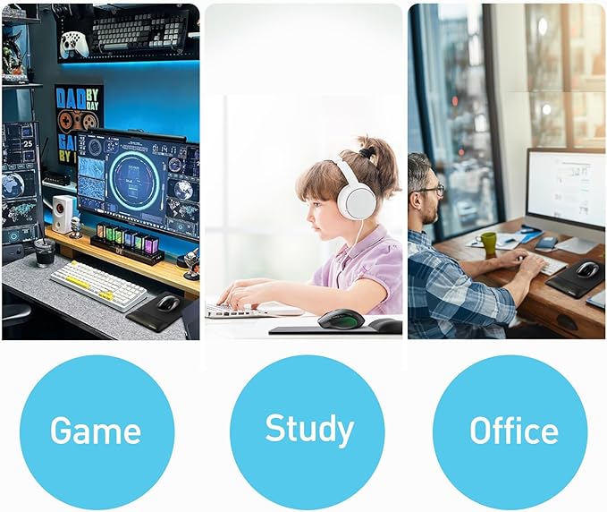 univo colors Design-Wave Wrist Rest Mouce Pad,PE Mouse Sliding Panel+Artificial Sheepskin+Memory Foam+Ergonomic+Anti-Slip Gel,Resilience Support During Work and Gaming,Mouce Accessory,Yellow
