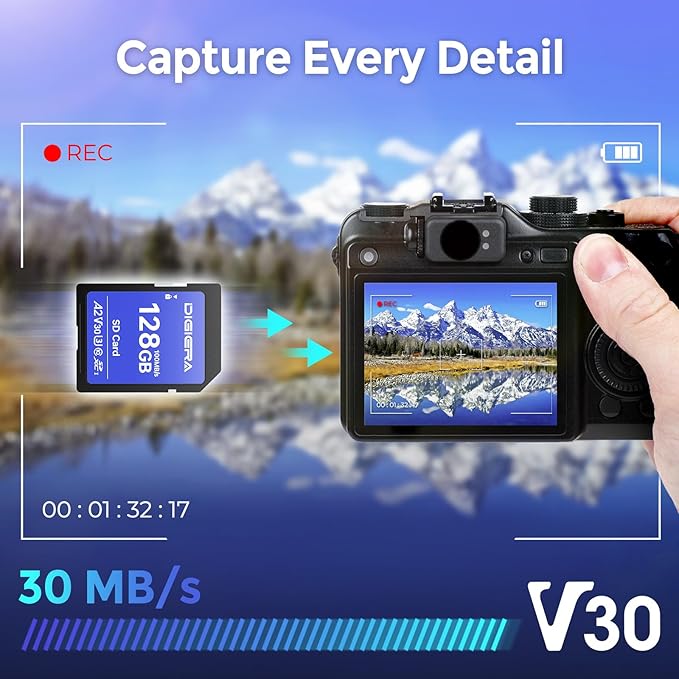 128GB CS100 SDXC UHS-I Memory Card - up to 100MB/s, C10, U3, V30, 4K UHD, SD Card for Computers, Digital Cameras, Home Theatre Devices, Car Navigation Systems (1 Pack)