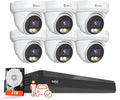 Anpviz 8CH 4K PoE Security Camera System, 6pcs 8MP Wired PoE IP Cameras with Person Vehicle Detection, Smart Dual Light Color Night Vision, 4K/8MP 8CH NVR with 2TB HDD for Business Home (U Series)