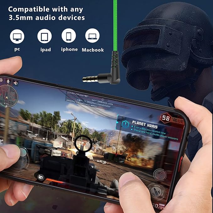 Soundmaster Pro V1 - Gaming Earphones with Dual Audio Drivers,in-Line Mic with Mute and Volume Control,Compatible with Xbox Series,Xbox One,Ps5,Ps4,Switch,Pc with 3.5mm