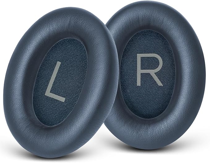 GEVO Replacement Ear Pads for Bose QC45, Ear Cushions for Bose QuietComfort 45 (QC45) & Quiet Comfort SE (QC SE) Headphones, Earpads with Softer Leather Noise Isolation Foam (Blue)