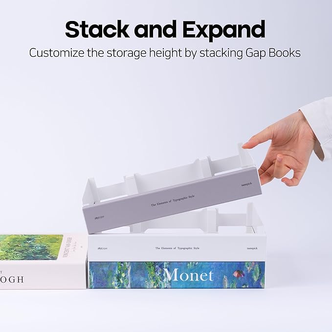 Book Shape Decorative Cable Management Box - Expandable Cable Organizer Box with Magnetic Closure for Home & Office (LoveFinds, Large)
