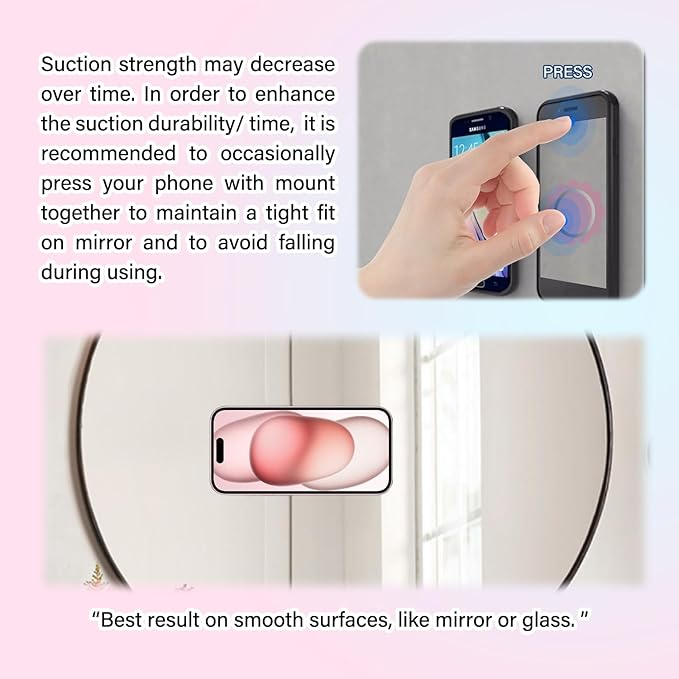2 Pack Double Sided Silicone Suction Cup Phone Case Mount, Hands-Free Silicon Phone Grip with Higher Suction Power for Selfies and Videos, Non Slip Phone Accessories, Blue
