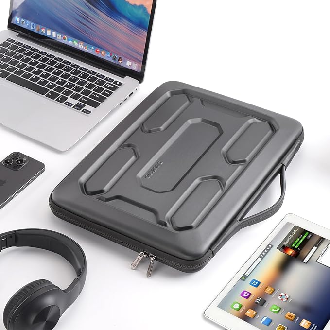 DOMISO 15.6 inch Laptop Sleeve with Handle Shockproof Waterproof EVA Protective Case for 15.6" Yoga 720 IdeaPad 310 320 ThinkPad T570/Legion 5 Gen 6/HP Envy 15/15.6" Notebooks, Dark Grey