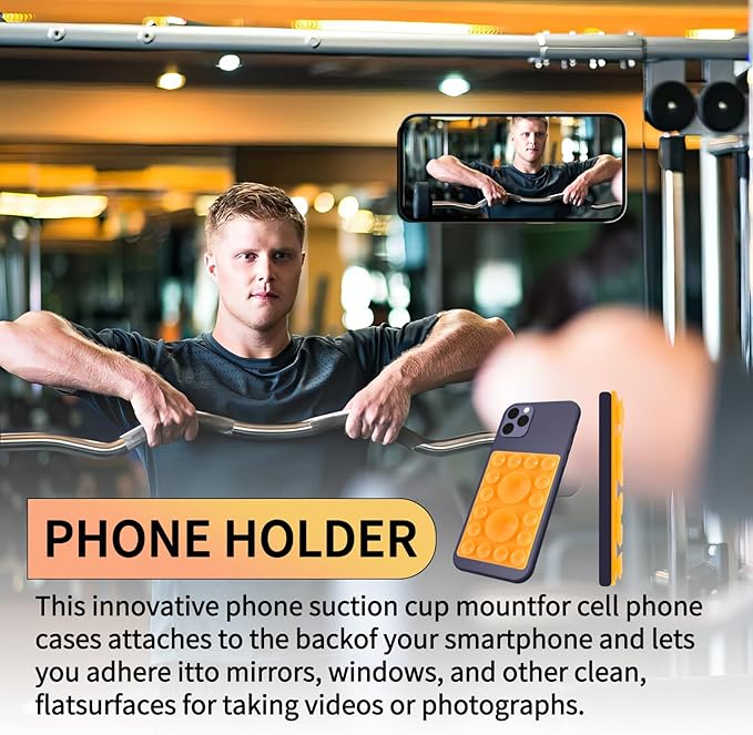 ZYCCER Double Sided Silicone Suction Phone Holder Mount,Compatible with iPhone and Android Cases Hands-Free Mirror Shower Phone Mount Strong Grip Holder (White, Single Sided 1PCS)