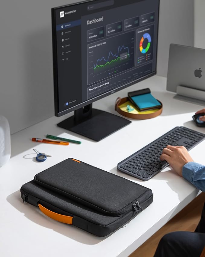 tomtoc 360 Protective Laptop Carrying Case compatible with 14-inch MacBook Pro M4/M3/M2/M1 Pro/Max 2024-2021, 12.9-13 Inch iPad Pro/Air, Water-Resistant MacBook Accessory Bag Sleeve