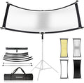FUDESY Clamshell Light Reflector/Diffuser,67"x24" Curved Photography Lighting Reflector for Photo Video Studio Shooting with Black/Silver/White/Gold Reflectors,Carry Bag