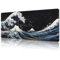 NIYLYNSYN Mouse Pad Large Wave in The Night Sky Non-Slip Game Desk Mat with Stitched Edge Laptop Keyboard Desk Pad for Work Home Gaming (35.4 x 15.7 Inches)