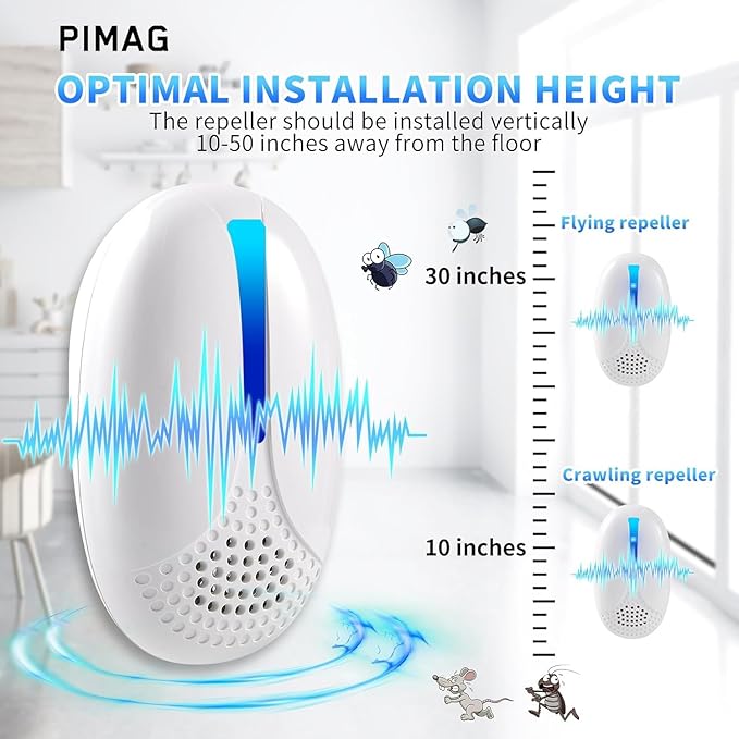 2025 Upgraded Version Ultrasonic Repeller Indoor, Mouse Traps Repellent Plug in, Pest Control, Repellent Roach, Rodent, Mouse, Bugs, Mosquito, Spider, Ant for Home,Kitchen, Office, Warehouse 6 Packs