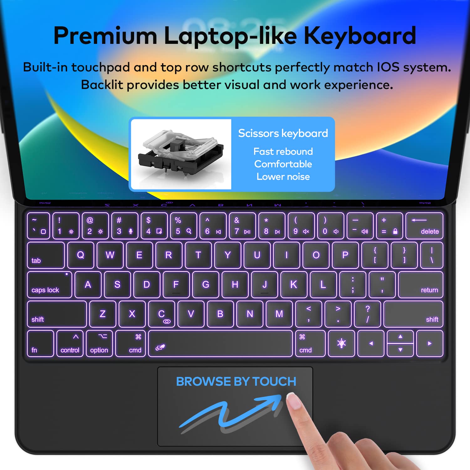 Keyboard Case for iPad Air 11-inch (M4 2026/M3 2025/M2 2024) & iPad Pro 11 inch(1st/2nd/3rd/4th Generation)–Magic-Style Magnetic Keyboard Case with Multi-Touch Trackpad for 10.9” iPad Air 4th/5th Gen.