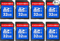 INDMEM SD Card 32GB, 8 Packs Class 10 32GB Flash Memory Card MLC Standard Secure Digital Cards Camera Card